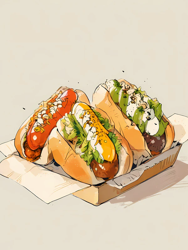 Colorful Hot Dogs