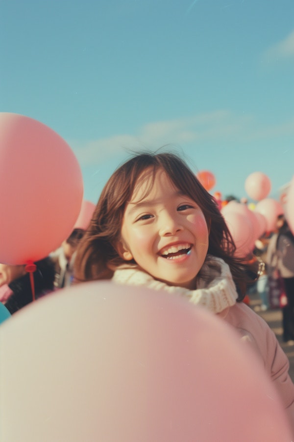 Joyful Girl at Outdoor Celebration