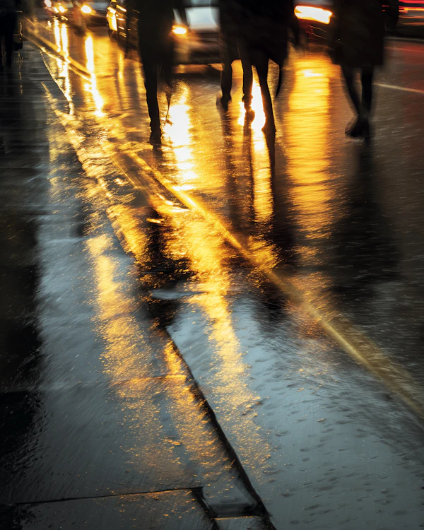 Rainy Urban Night Scene