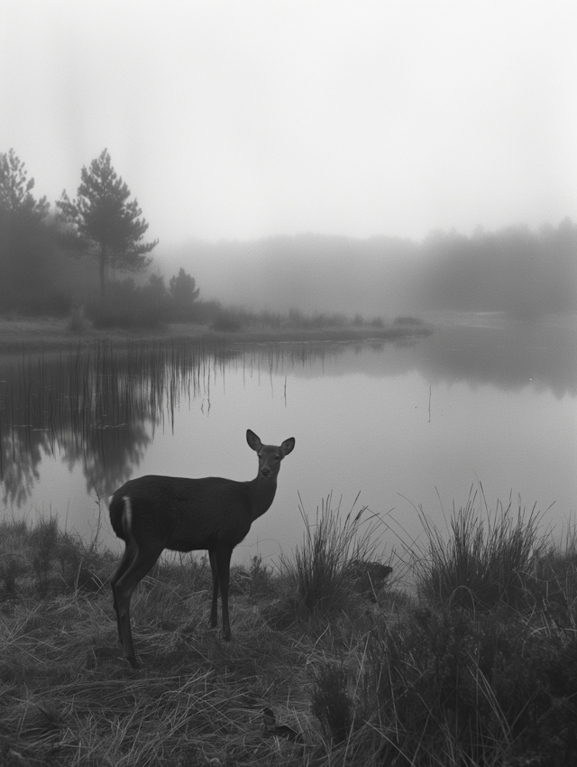 Serene Deer by the Water