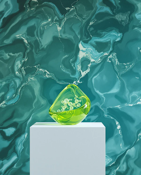 Green Glass Sculpture