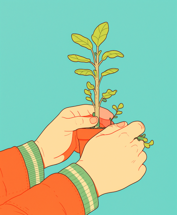 Hands Holding Young Plant