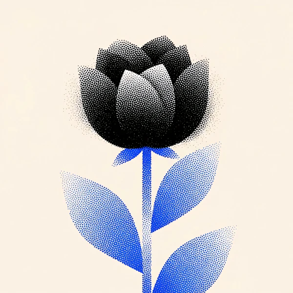 Halftone Flower Art