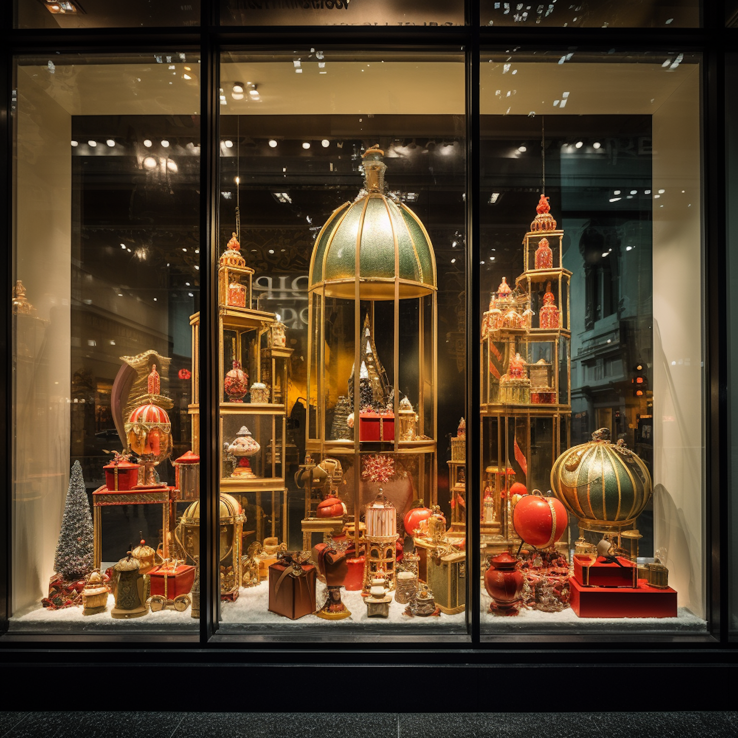 Opulent Festive Extravaganza Window Display