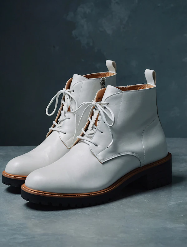Stylish White Ankle Boots