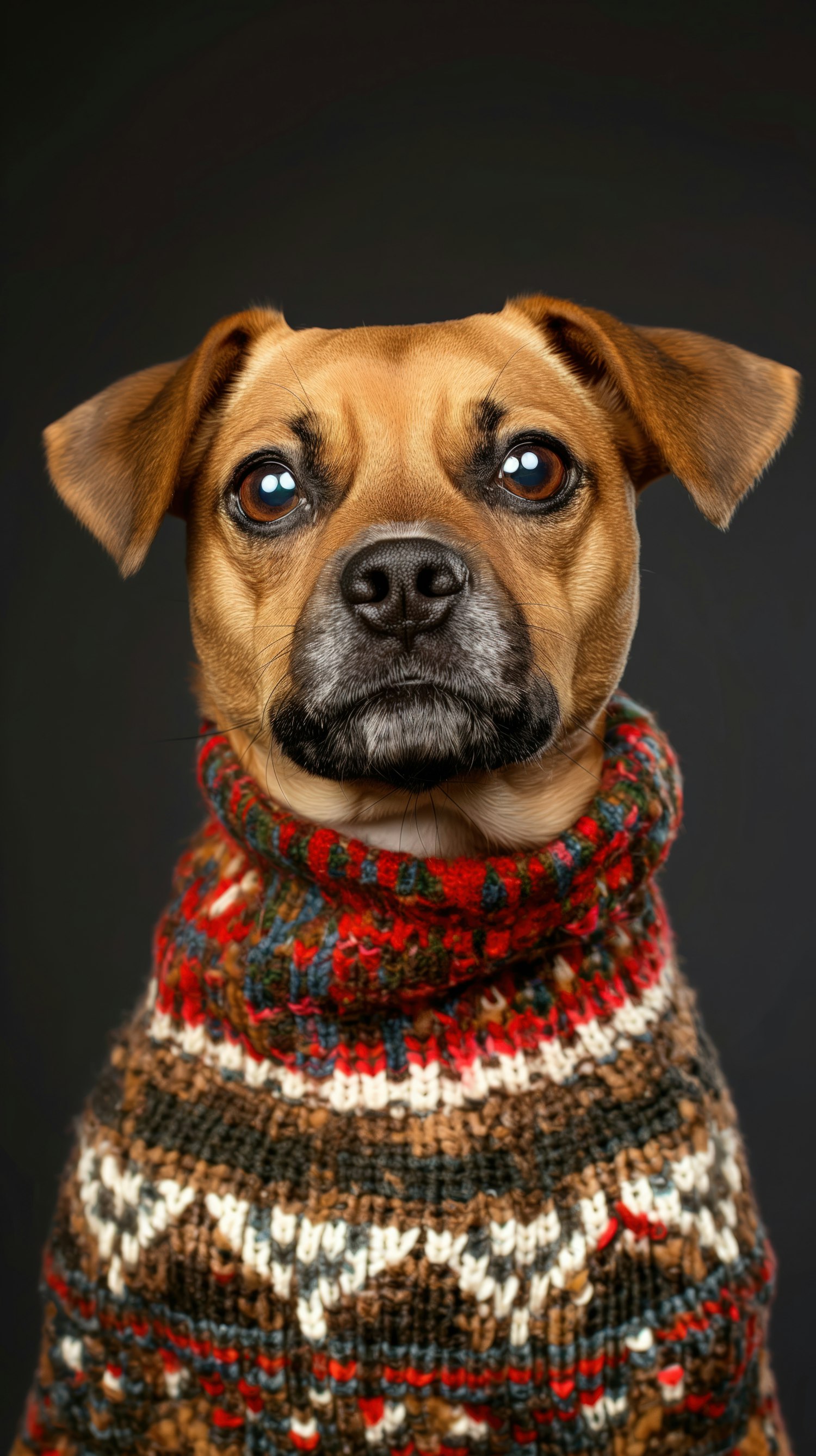 Dog in Festive Sweater