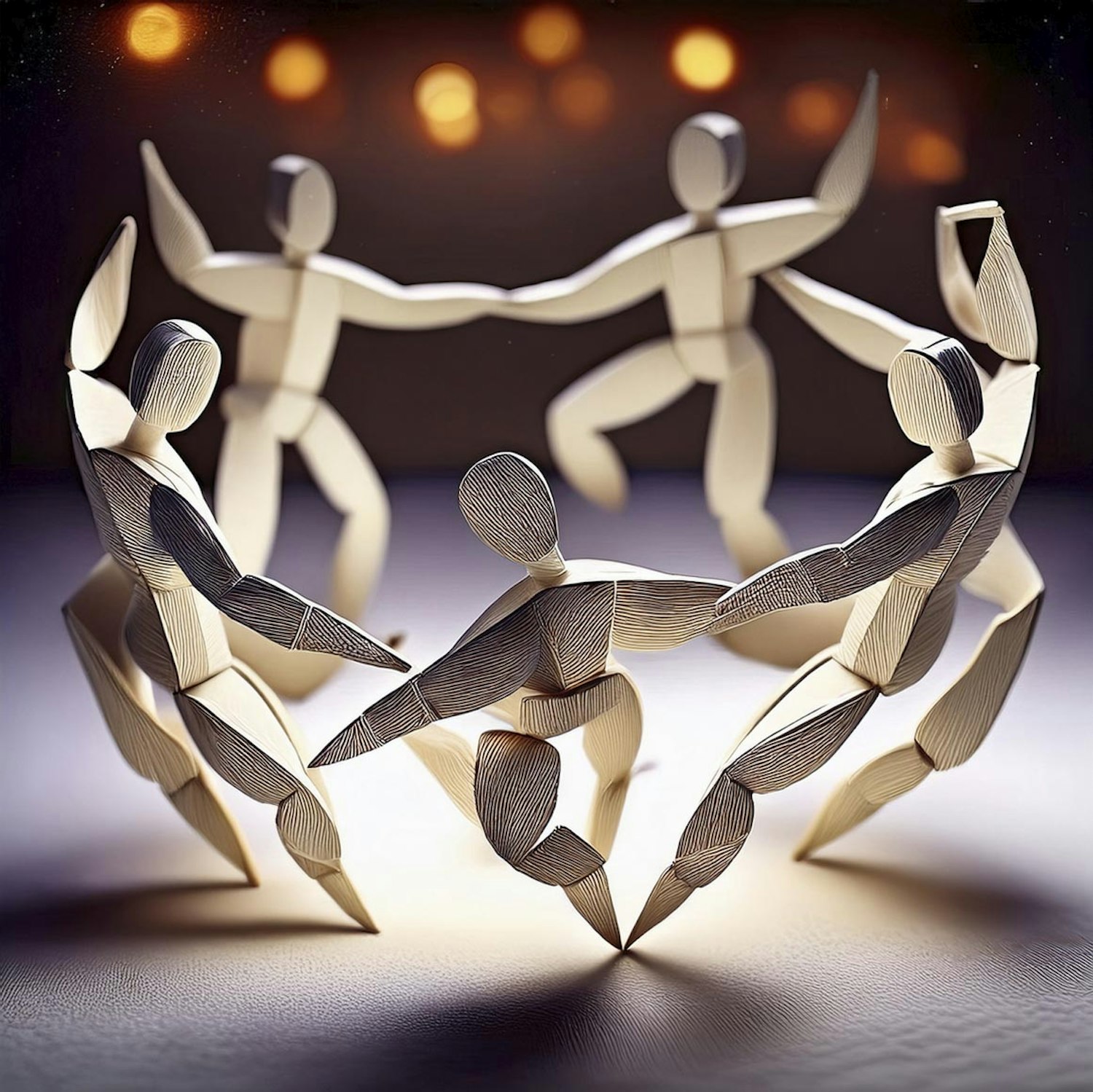 Dancing Wooden Figures