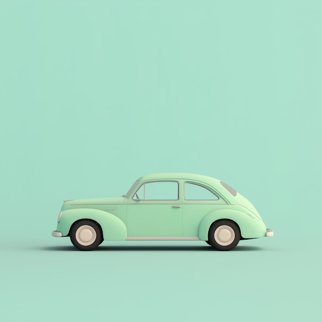 Mint Green Vintage Car