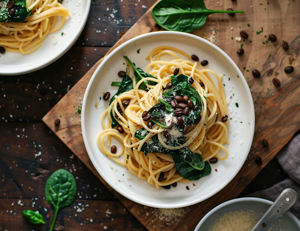 Rustic Spaghetti Presentation