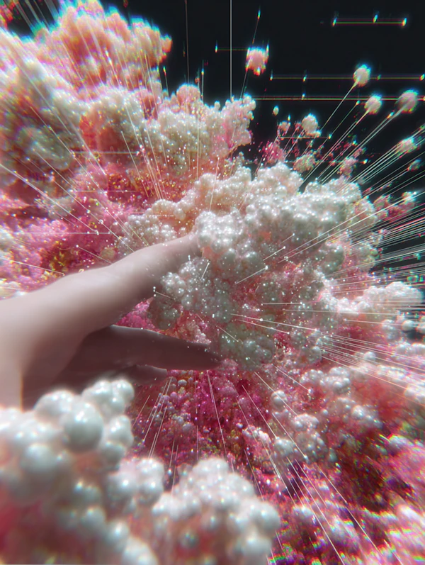 Hand and Luminous Spheres