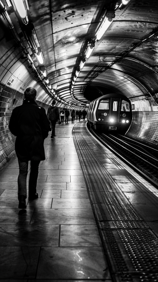 Monochrome Subway Scene