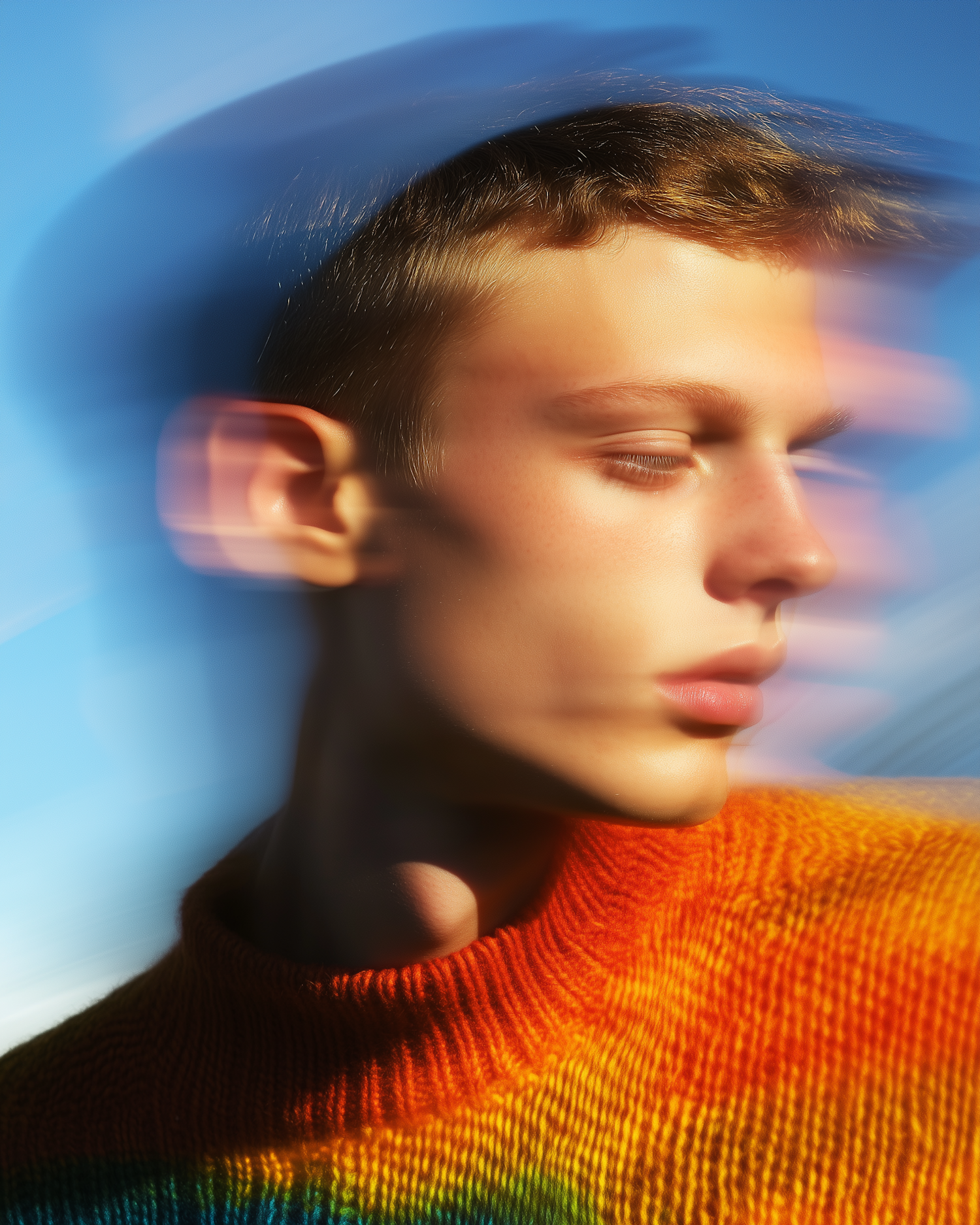 Blurred Portrait with Orange Sweater