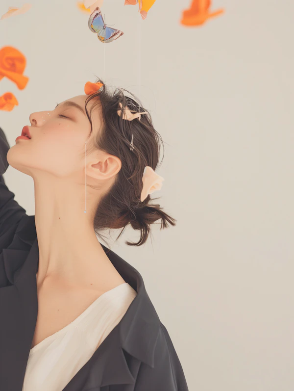 Dreamy Woman with Butterfly