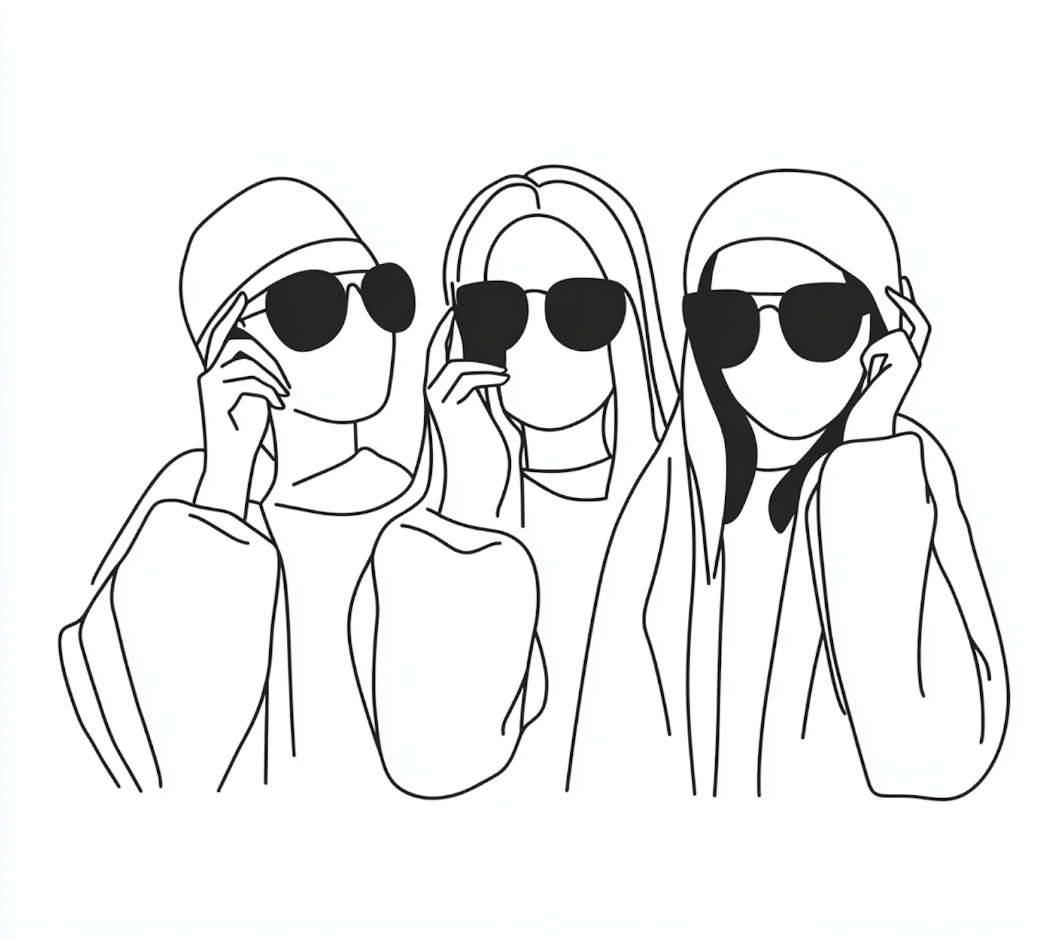 Three Women in Sunglasses