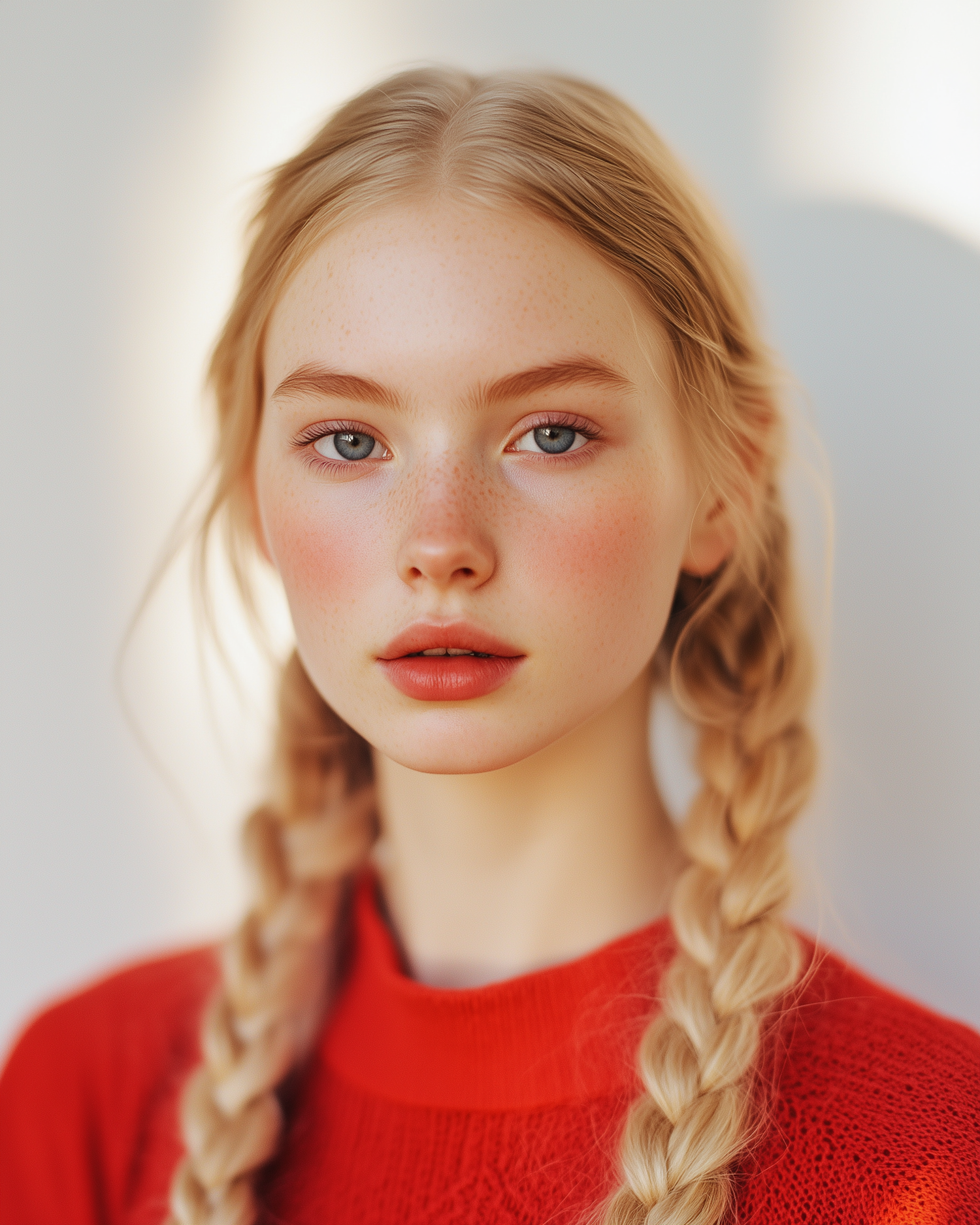 Portrait of a Young Woman with Braids