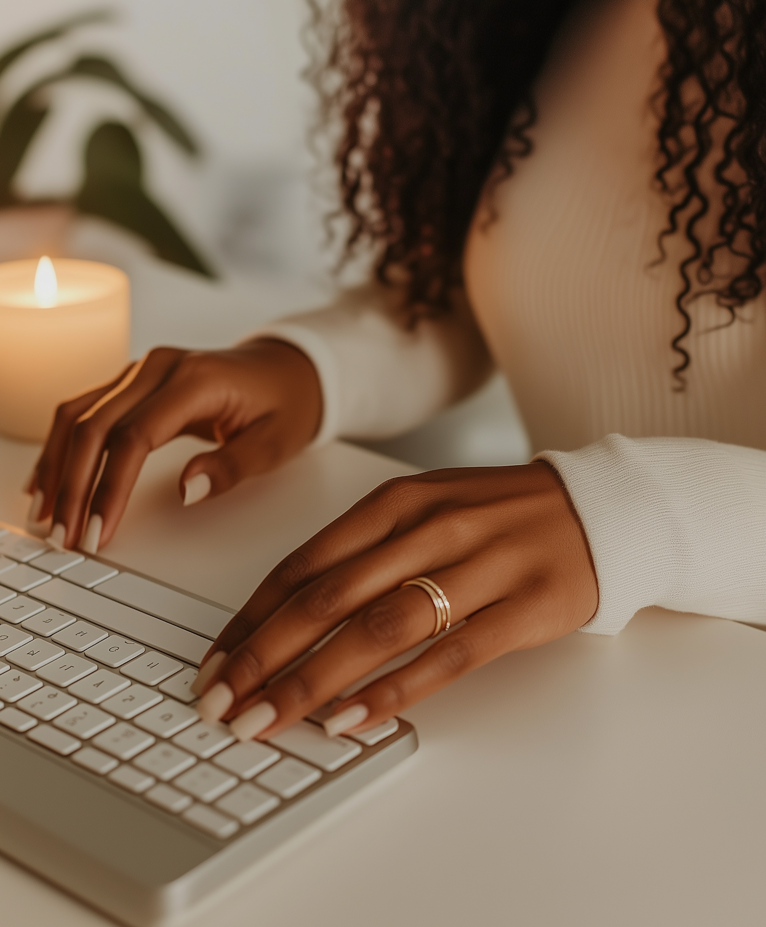 Hands Typing on Keyboard