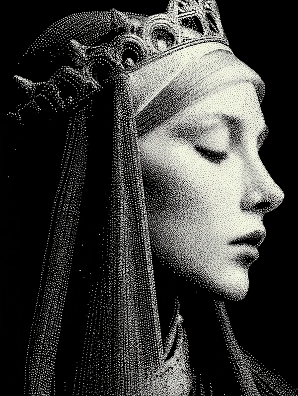 Elegant Dotwork Portrait