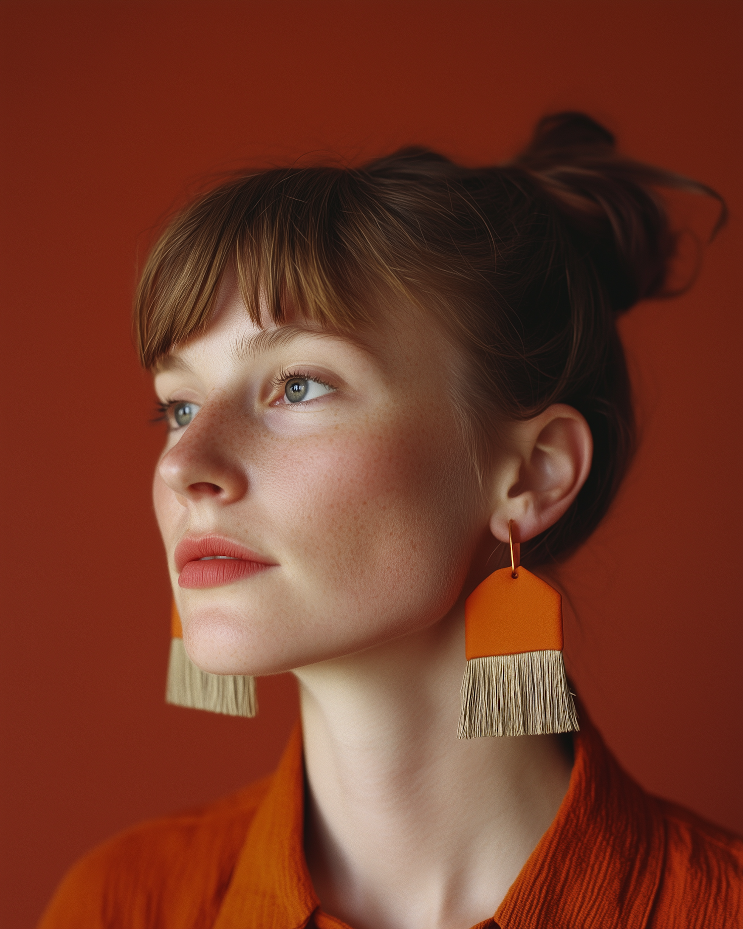 Portrait of a Young Woman with Orange Earrings