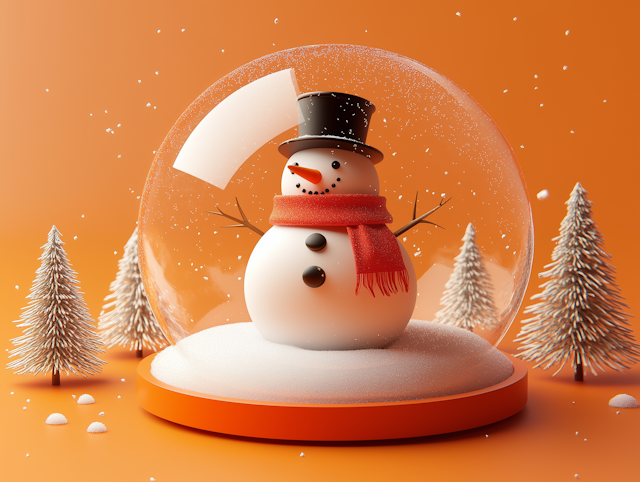 Festive Snowman in Snow Globe