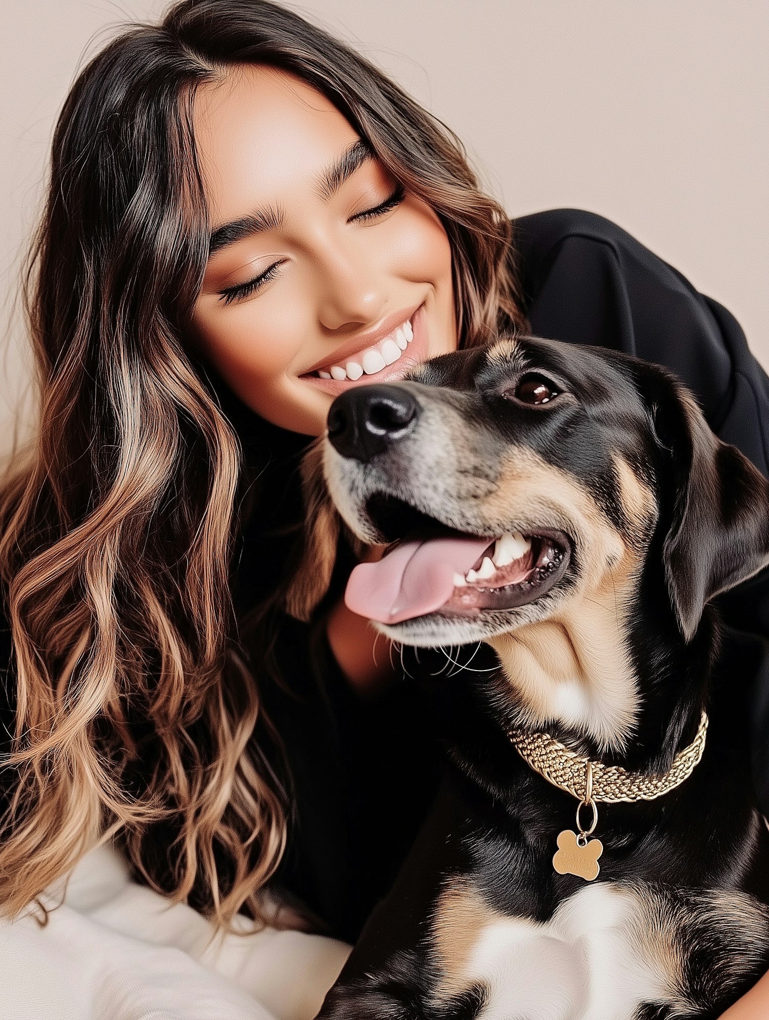 Woman and Dog Bonding