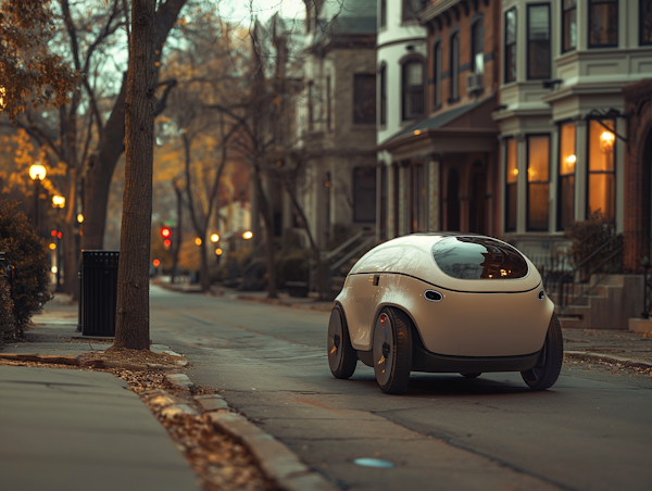 Futuristic Autonomous Vehicle in Urban Neighborhood