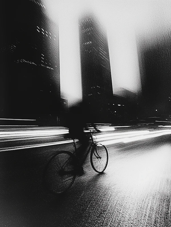 Nighttime City Cyclist