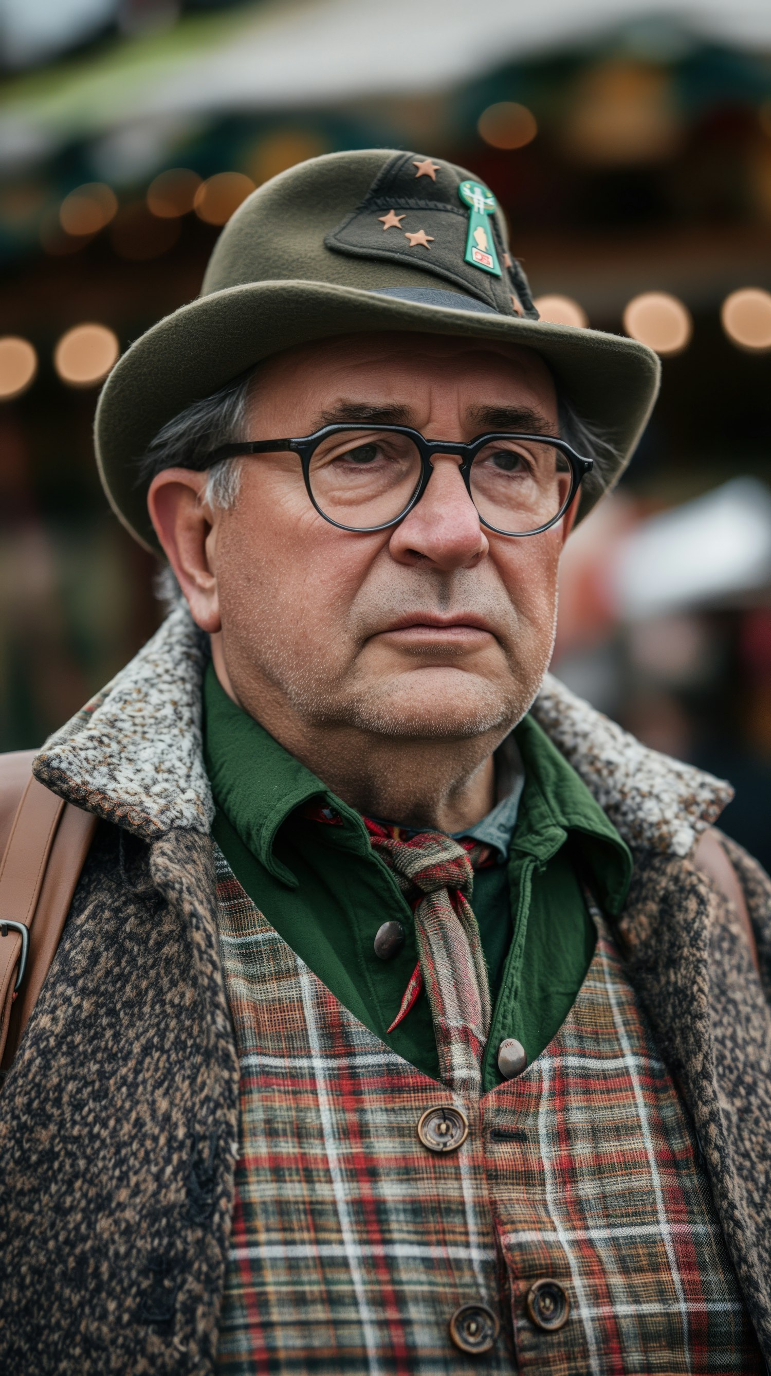 Contemplative Senior Man Outdoors