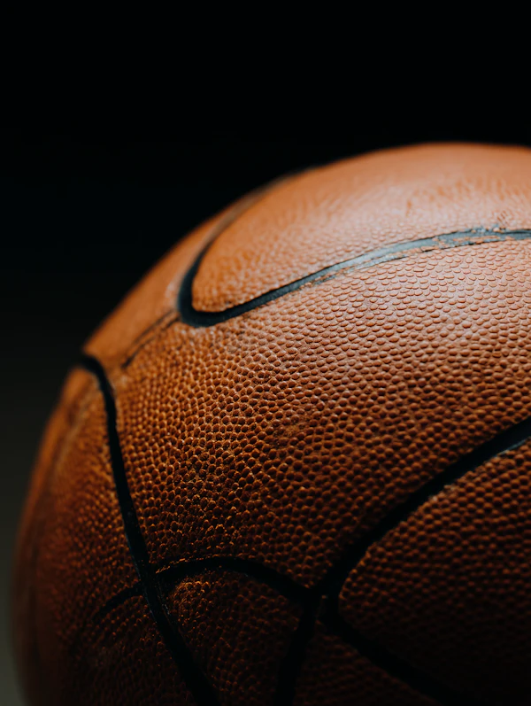 Textured Basketball Close-Up