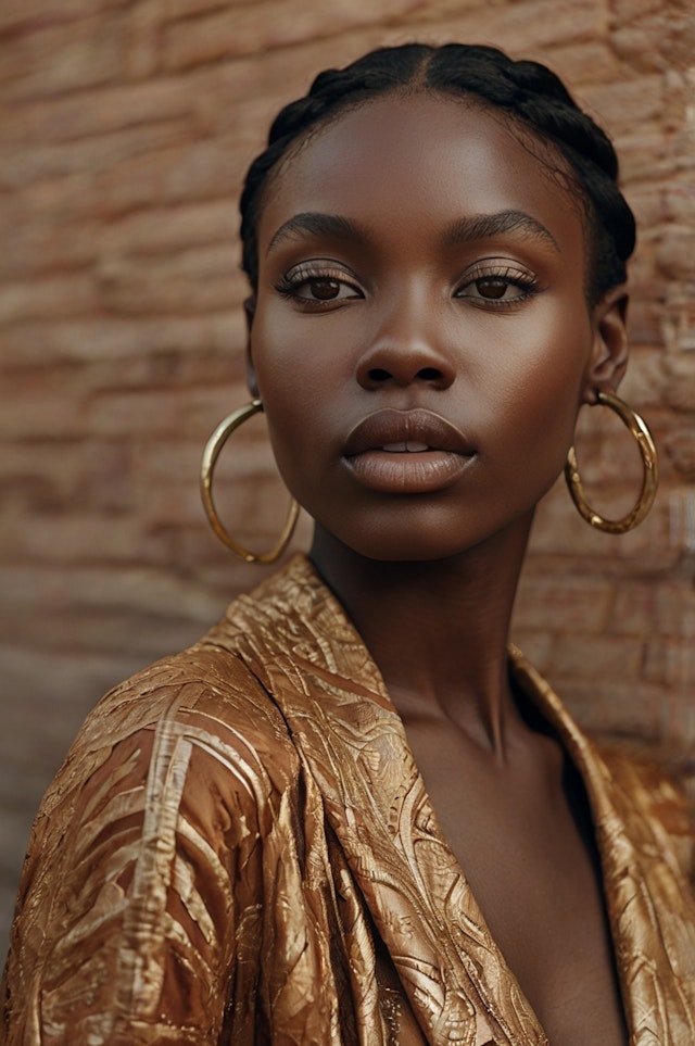 Portrait of a Woman with Gold Hoop Earrings