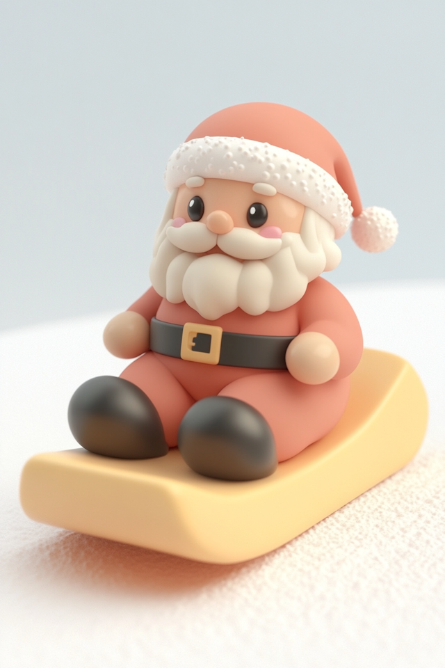 Cartoon Santa on Sled