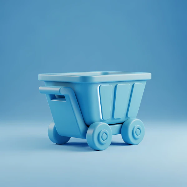 Blue Shopping Cart Render