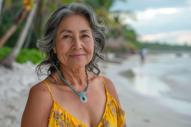 Serene Woman on Beach