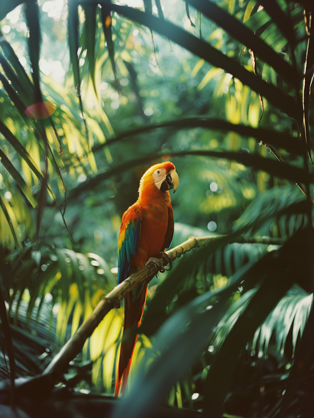 Serene Macaw in Tropical Forest