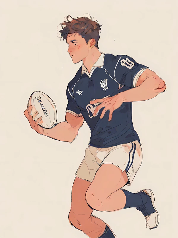 Rugby Player Illustration