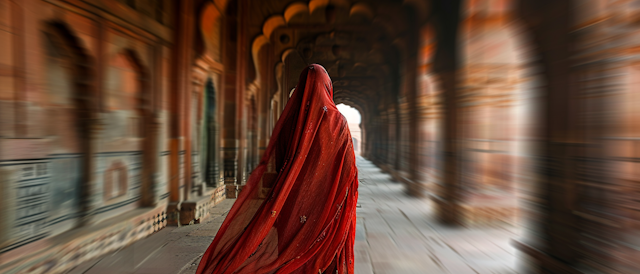 Graceful Movement in Arched Corridor