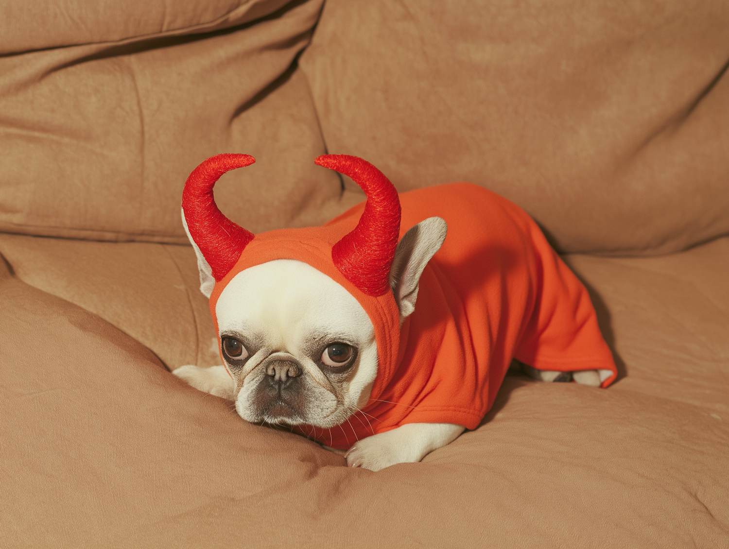 French Bulldog in Devil Costume