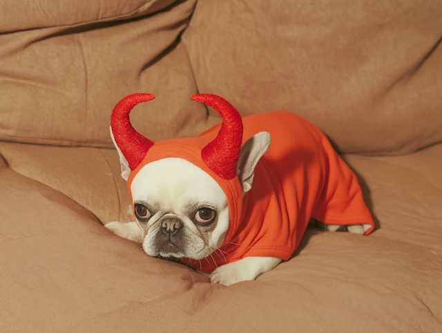 French Bulldog in Devil Costume