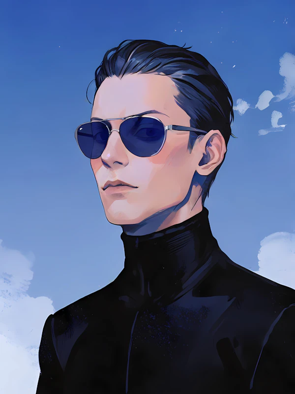 Stylized Portrait with Sunglasses