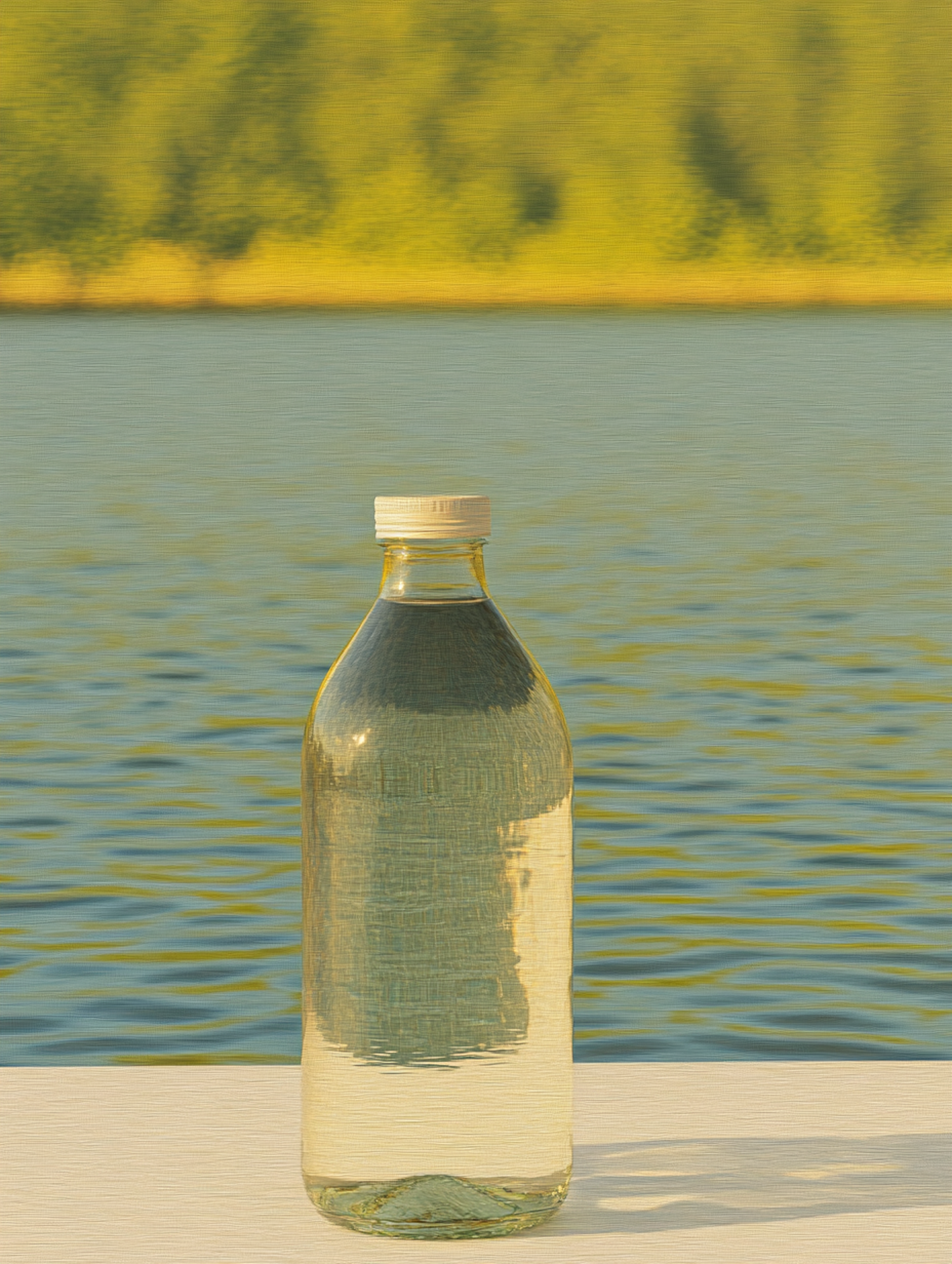 Serene Glass Bottle by Water