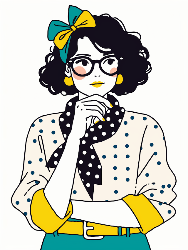 Vintage Pop Art Style Illustration of a Fashionable Woman