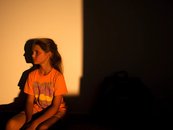 Contemplative Girl in Golden Light