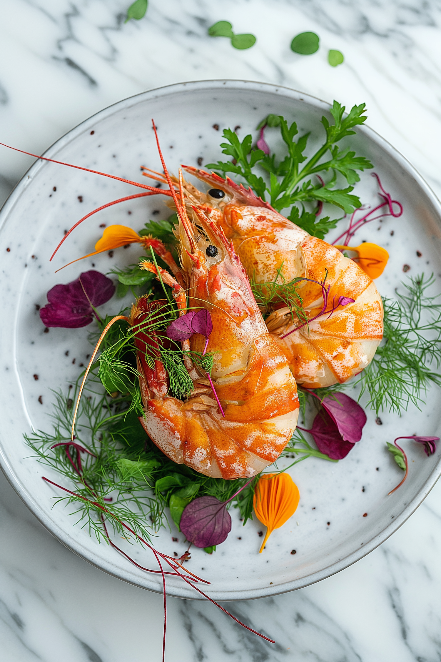 Artistic Prawn Plating