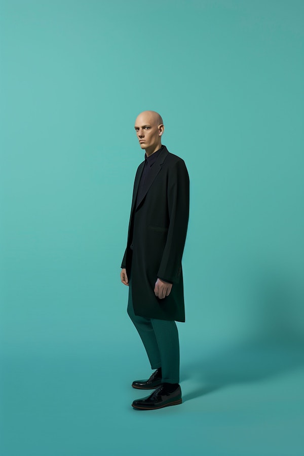 Bald-headed Man in Stylish Outfit