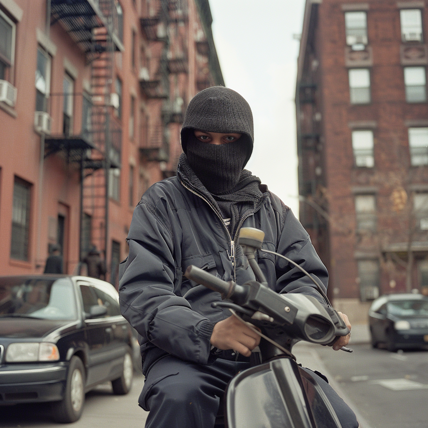 Mysterious Motorcyclist in the City