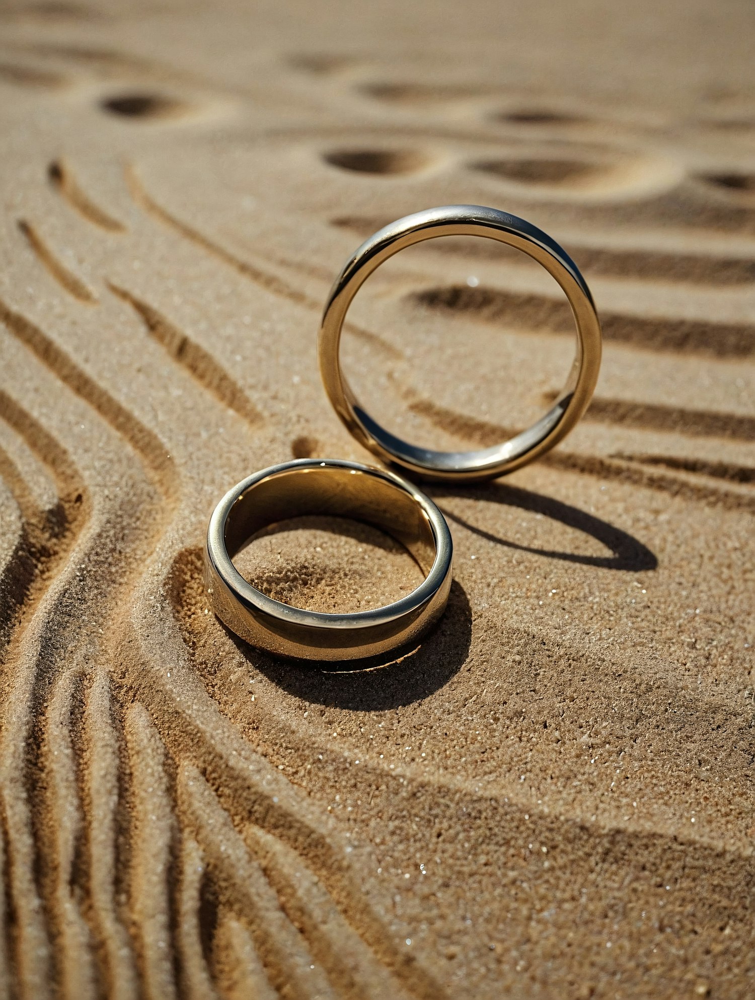 Gold Rings on Sand