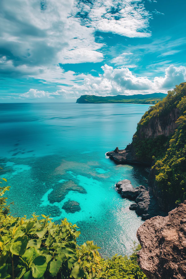 Coastal Landscape with Turquoise Waters