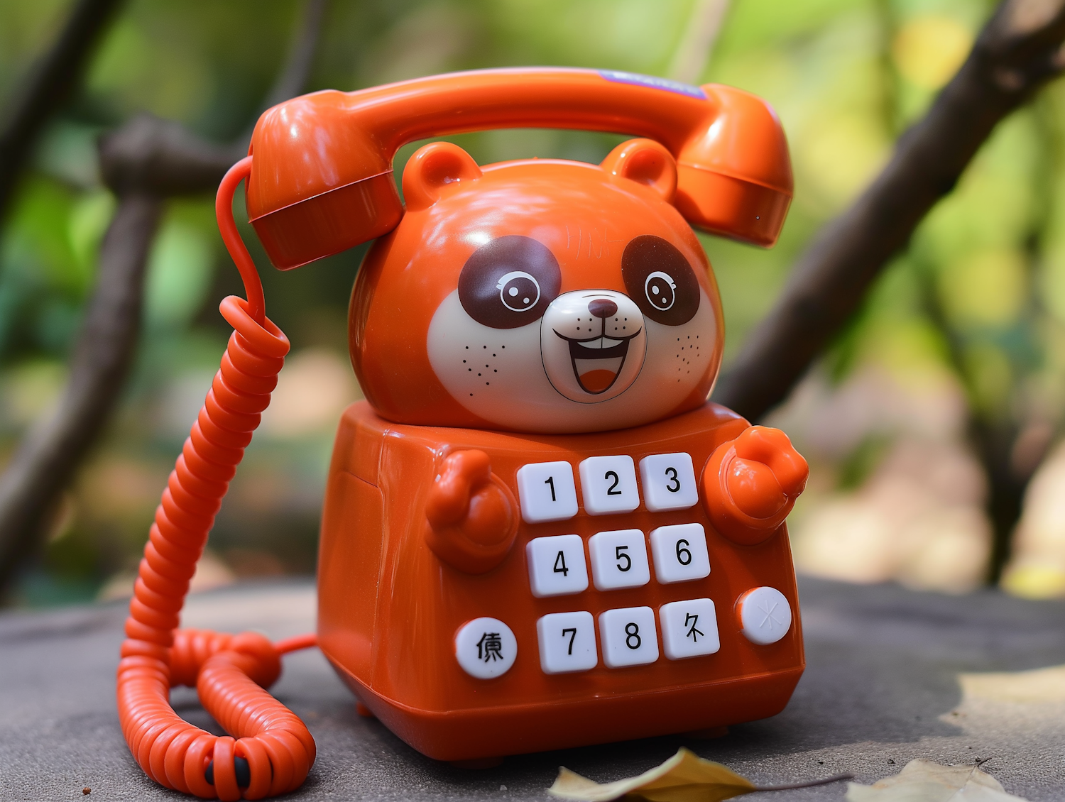 Whimsical Red Panda Toy Telephone