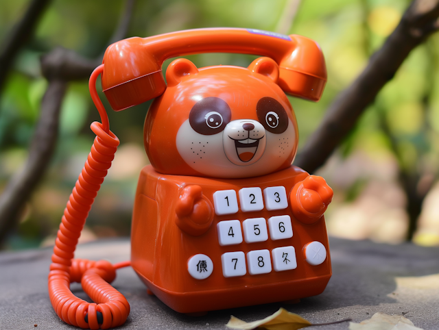 Whimsical Red Panda Toy Telephone