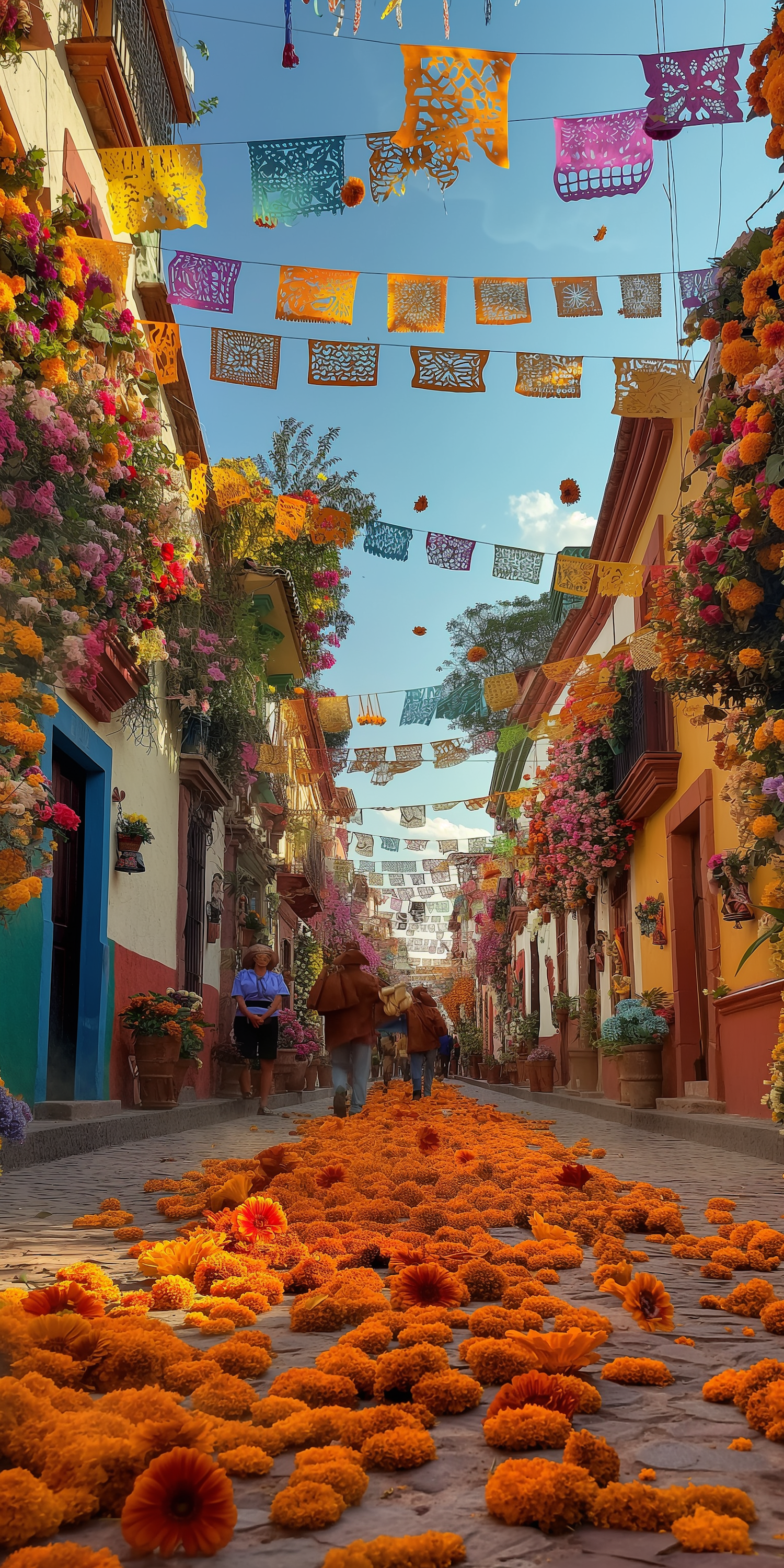 Cultural Festival in Colorful Street