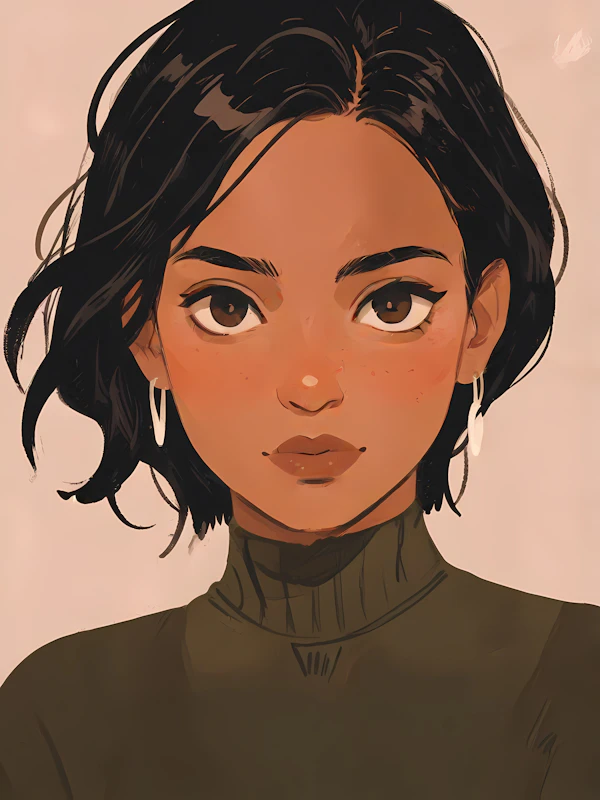 Stylized Portrait of a Young Woman